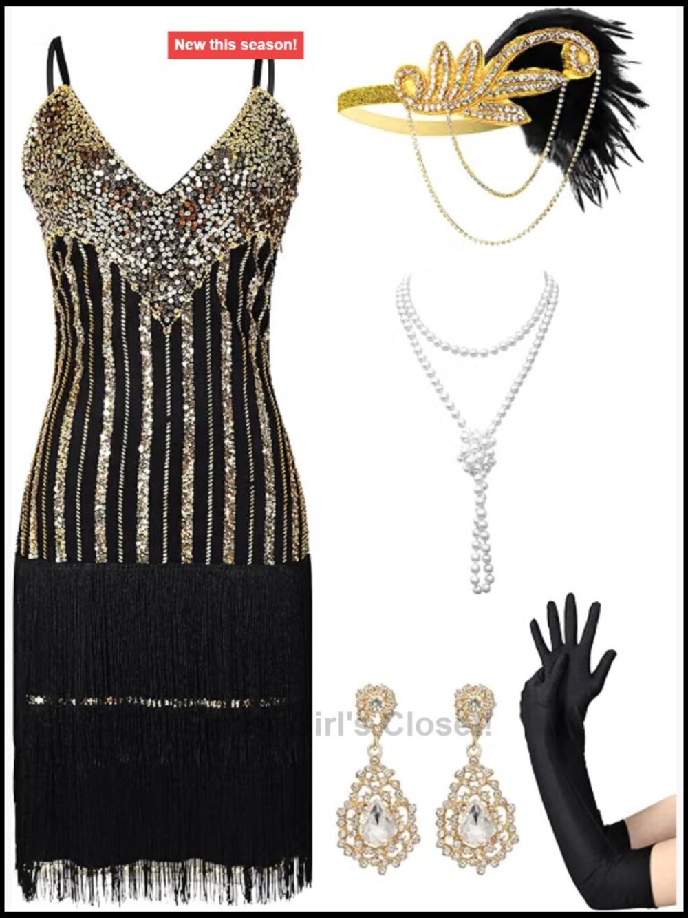 Sequin Fringe Flapper Cocktail Dress 1920s Great Gatsby Party Dresses